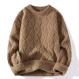 Wiaofellas  -  Autumn Winter New Men Thickened Knit Sweater Warm Coat O Neck Sweaters Pullover Jumpers Top Teenager Student Knitted Sweatshirts