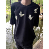 WIAOFELLAS  -  Fashion Butterfly Print T-shirts Men's Summer New Short-sleeve Trendy Loose Tops Male Comfort Handsome Round Neck Chic Tees