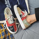 WIAOFELLAS  -  New Graffiti Print Men's Canvas Shoes Classic Hip Hop Canvas Sneakers Men Designer Skateboard Shoes Breathable Flat Sneakers Man