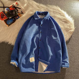WIAOFELLAS  -  Autumn New Thickened Long Sleeved Shirt Korean Fashion Loose Men's Wear