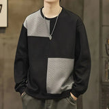 WIAOFELLAS  -  Autumn New Men's Sweatshirt Pullover Without Hat American Retro High Street Top Trendy Loose Round Neck Top