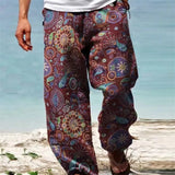 WIAOFELLAS  -  Mens Pants Men's Clothing New Solid Color Punk Design Prints Elastic Waist Outdoor Loose Casual Breathable Long Pants Highstreet