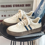 WIAOFELLAS  -  Men Casual Sneakers Lace Up Simple Design Skateboard Flats Outdoor Running Sports Shoes Platform Trainers Sneaker For Male 39-44