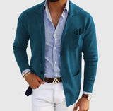 WIAOFELLAS  -  Autumn Fashion Knit Cardigan Men's Sweater Top Male Clothes Long Sleeve V-Neck Solid Weater Slim Fit Sweater Jacket Men's Coat