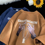 WIAOFELLAS  -  Hip Hop Graphic Men Tshirts Suede Fashion Summer New Short Sleeve T-shirt Oversized Streetwear Male Casual Tops Harajuku T Shirt