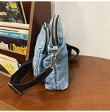 WIAOFELLAS  -  Canvas cash register shoulder messenger bag multi-layer cloth bag unisex wallet