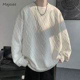 WIAOFELLAS  -  T-shirts Men Advanced Fashion Simple Streetwear O-neck Daily Korean Style Charming Youthful Chic All-match Casual Loose College