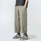 WIAOFELLAS  -  Summer Cotton Casual Pants Men Oversized Wide Leg Pants Men Japanese Streetwear Hip-hop Loose Straight Pants Men Trousers M-3XL