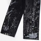 WIAOFELLAS  -  Mens Jeans Graffiti Dark Painted Trousers Streetwear Hip-Hop Personality All-Match Straight Pants Men'S Clothing Spring New