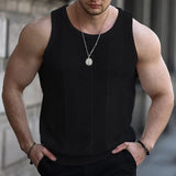 Wiaofellas  -  New Thin Hollow Sweater for Men's Versatile Sleeveless Slim Sweater Trendy Vest Top