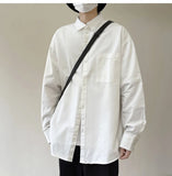WIAOFELLAS  -  White Long Sve irt Youthful Sle Inner Wear for Men Spring Season Loose Fit Faionable Youth Japanese Sensation