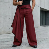 Wiaofellas  -  Men's Pants Color-block Patchwork Joggers Casual Irregular Pants For Man Streetwear Loose High Waist Pantalones Trousers