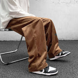 WIAOFELLAS  -  Autumn Winter Corduroy Pants Coffee/Black Men Casual Loose Staight Trousers Mens Elastic Waist Streetwear Male Trousers M-5XL