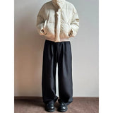 WIAOFELLAS  -  Grey Black Suit Pants Men Fashion Society Mens Dress Pants Korean Loose Casual Wide Leg Pants Mens Office Formal Trousers M-3XL