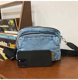 WIAOFELLAS  -  Canvas cash register shoulder messenger bag multi-layer cloth bag unisex wallet