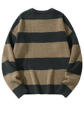 WIAOFELLAS  -  New Loose Bottoming Sweater Casual Versatile Striped Pullover Men's Round Neck Sweater