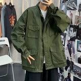 WIAOFELLAS  -  Men's Spring And Autumn Functional Tooling Jacket Loose All-Match Multi-Pocket Field Survival Casual Jacket Top