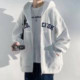 Wiaofellas  -  American Streetwear Letter Printed Zip Up Hoodies Men's New Hip Hop Long Sleeve Hoody Sweatshirts Oversized Y2K Tracksuit