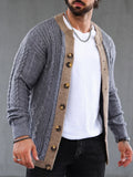 Wiaofellas  -  Knitwear Mens Vintage Sweatercoats Autumn Casual Long Sleeve Button V Neck Knit Jackets Men Fashion Patchwork Sweater Cardigans