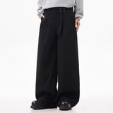 Wiaofellas  -  Men's Solid Color Suit Trousers American Retro Fashion Trend Street Casual Simple Loose Breathable Summer New Men's Bottoms