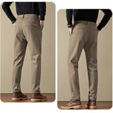 WIAOFELLAS  -  Korean Fashion Woolen Suit Pant Men Waist Button Straight Trouser Autumn Winter Business Casual Loose Light Mature Style Pants