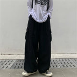 Wiaofellas  -  Khaki Cargo Pants Men Elastic Waist Baggy Trousers Fashion Overalls Oversized Bottoms Summer Vintage Male Y2K Clothes Streetwear