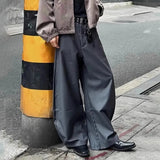 Wiaofellas  -  Summer New Men's Solid Color Straight Suit Trousers Harajuku Retro Casual Fashion Trend Simple Loose Breathable Men's Bottoms