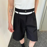 Wiaofellas  -  Fashion New Summer Men's Clothing Shorts Loose Straight Wide Leg Male Casual Trousers Hollw Out Waist Menwear