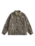 WIAOFELLAS  -  American Retro Leopard Pattern Ripped Hole Niche Lapel Jackets for Men Women Spring Autumn Casual Versatile Single-breasted Coat