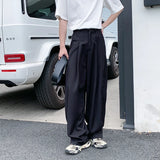 WIAOFELLAS  -  Oversized Black Suit Pants Men Fashion Social Mens Dress Pants Korean Loose Wide Leg Pants Mens Office Formal Trousers M-3XL