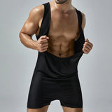 Wiaofellas  -  Sexy Pajamas Jumpsuits Mens Spring Summer Casual Straps Sleeveless Tank Tops Bodycon Bodysuits Men Fashion Shorts Overalls
