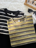 Wiaofellas  -  Men Oversized Streetwear Cotton Striped T Shirts Summer Mens Japanese Fashions Harajuku T-Shirt Male Vintage Tees D190