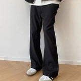 WIAOFELLAS  -  Men's Summer Fashion Business Casual Long Loose Flared Pants Suit Pants Male Elastic Straight Formal Suit Trousers A075