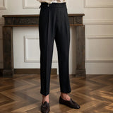 WIAOFELLAS  -  Men's Suit Pants Slim Fit Trousers For Wedding Party Business Formal Waistline Suit Pants Spring Summer