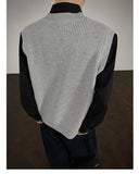WIAOFELLAS  -  Autumn Grey Sweater Vest Men Warm Fashion Casual Black Knitted Pullover Men Korean Loose Sleeveless Sweater Mens Jumper Clothes