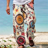 WIAOFELLAS  -  Mens Pants Men's Clothing New Solid Color Punk Design Prints Elastic Waist Outdoor Loose Casual Breathable Long Pants Highstreet
