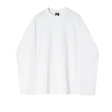 Wiaofellas  -  Korean Streetwear Men's T-shirt Niche Design Solid Color Round Collar Male Long Sleeve Top Spring New T-shirts
