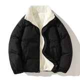 Wiaofellas  -  Winter High Quality Stand Up Collar Cotton Coat Double-sided Lamb Wool Cotton Coat Couple Style Cotton Coat Thick Warm Jacket