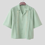 Wiaofellas  -  Men's Shirt Printing Lapel Short Sleeve Loose Streetwear Men Clothes Summer Ethnic Style Casual Tops For Man Shirts