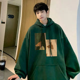 WIAOFELLAS  -  Plush American Hoodie Men's Autumn and Winter Hooded Jacket for Teenagers Loose High Street Versatile Clothes