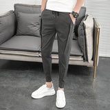 WIAOFELLAS  -  Korean Summer Pants Men Fashion Design Slim Fit Men Harem Pants Ankle Length Solid All Match Hip Hop Joggers Trousers Men