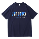 WIAOFELLAS  -  Summer Mens T-Shirts Brand Mens Casual Stretch Loose Cotton Short Sleeve T-shirt Print Couple Street Sport T-Shirt