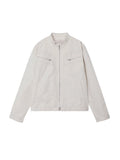 WIAOFELLAS  -  Korean Style Trend Men's Stand Collar Jackets Outerwear Fashion Solid Color Zipper Casual Short Coat Autumn