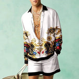 Wiaofellas  -  Set of Shirts Botanical Pattern 3D Print Fashion Shirts Casual Men Beach Shorts Summer Streetwear Hawaiian Clothes Clothing