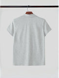 Wiaofellas  -  Spring Summer Men's V Neck Short Sleeve T Shirt Breathable Lightweight Casual Business Basic Tee Tops