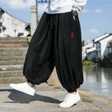 WIAOFELLAS  -  Spring Autumn Casual Pants Men Solid Loose Harem Pants Elastic Waist Wide Leg Trousers Male Harajuku Jogging Sports Trousers Man