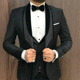 Wiaofellas  -  Formal Wedding Suits For Men Slim Fit 3 Pcs Groom Tuxedo Ternos Formal Fashion Costume (Jacket + Vest + Pants)