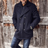 WIAOFELLAS  -  American Street Fashion Casual Mid-Length Jacket Mens Coat Autumn And Winter New Style Trend Slim All-Match Windbreaker For Men