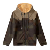 WIAOFELLAS  -  Men's Casual Sports Hooded Coat Winter Thickened Wool Jacket Warm Black Zipper
