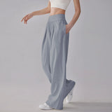 Wiaofellas  -  Quick Dry Summer Thin Loose Cooling Straight Leg Wide Leg Running Fitness Yoga Long Pants Women's Sport Trousers Lulu